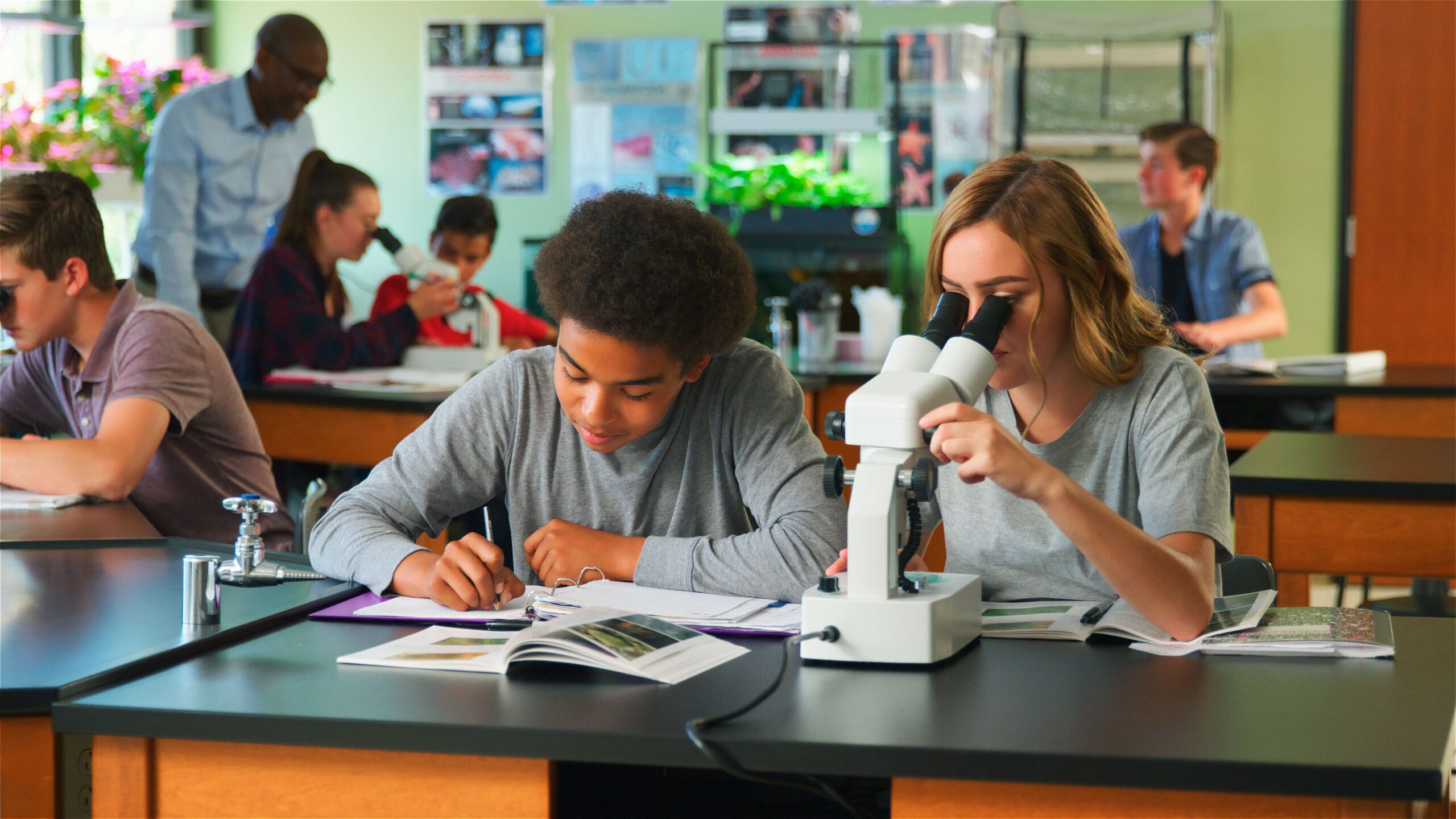 Teenagers in Laboratory